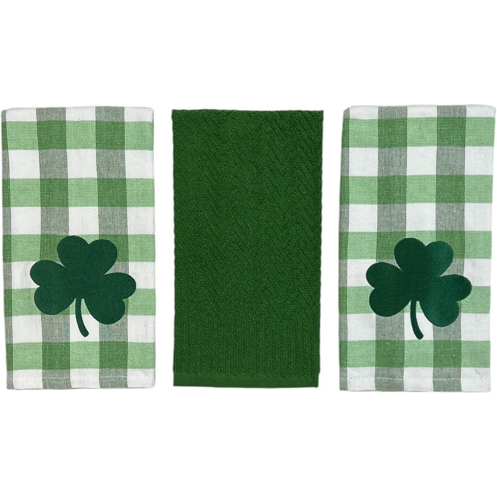 Serafina Home St. Patrick's Day 3 piece cotton towel set front view
