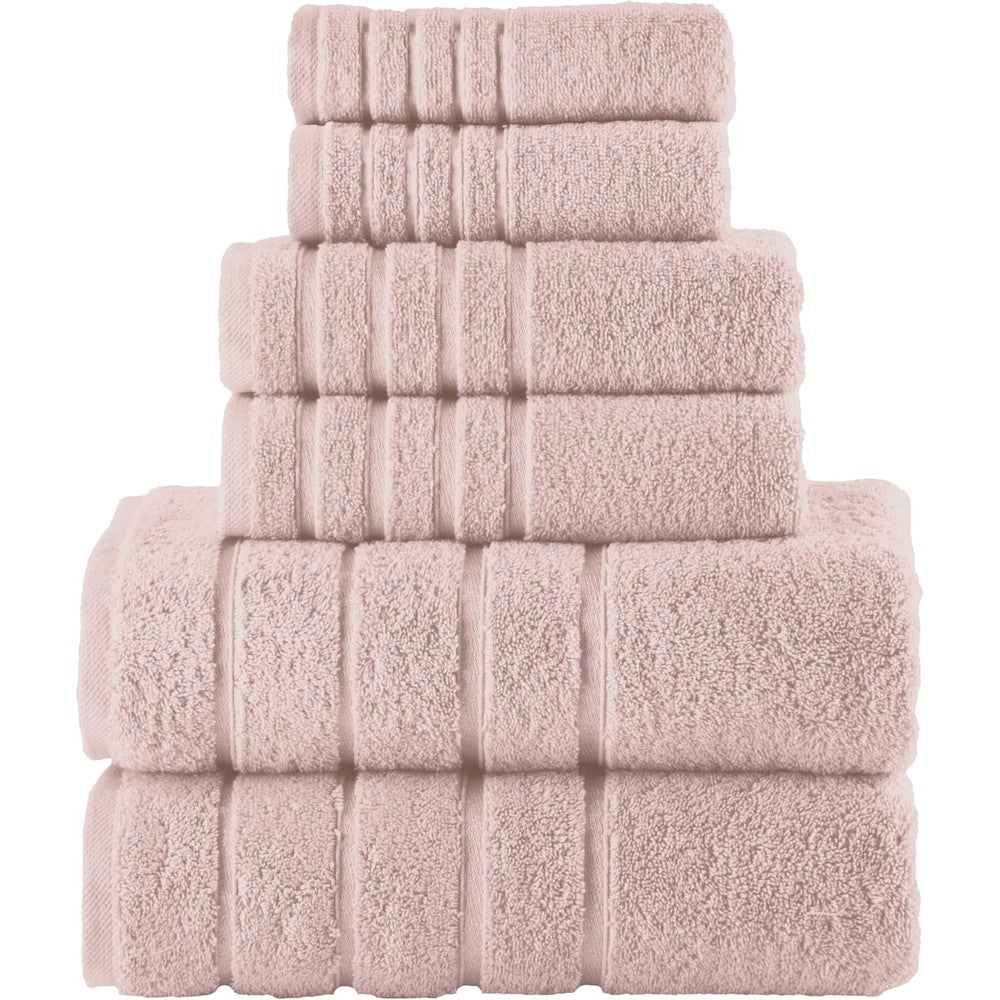 Elegant Comfort 6 Piece Turkish Cotton Towel Set front view