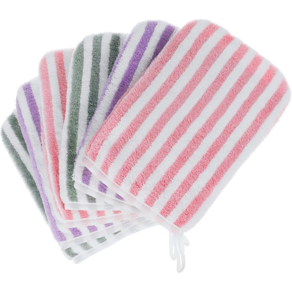 Phogary striped bath mitts washcloths front view