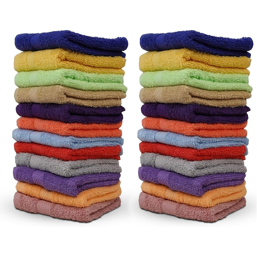 Zuperia 100% cotton bath wash cloths 24 pack front view