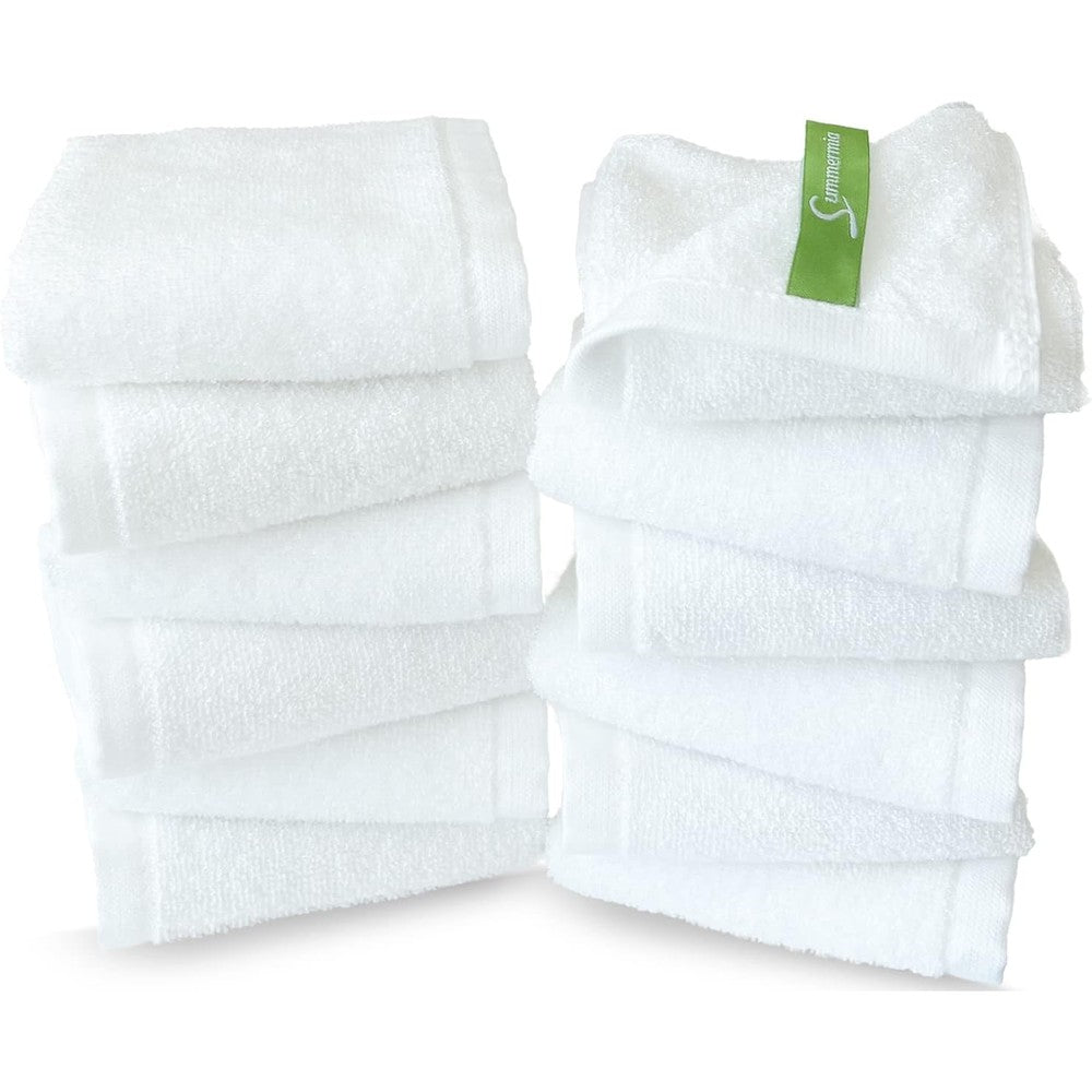 Summermia 12 pack bamboo cotton washcloths front view