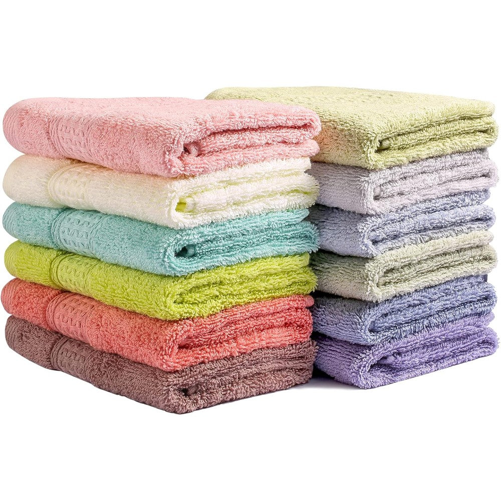 Chiicol 12 piece multicolor washcloth set front view