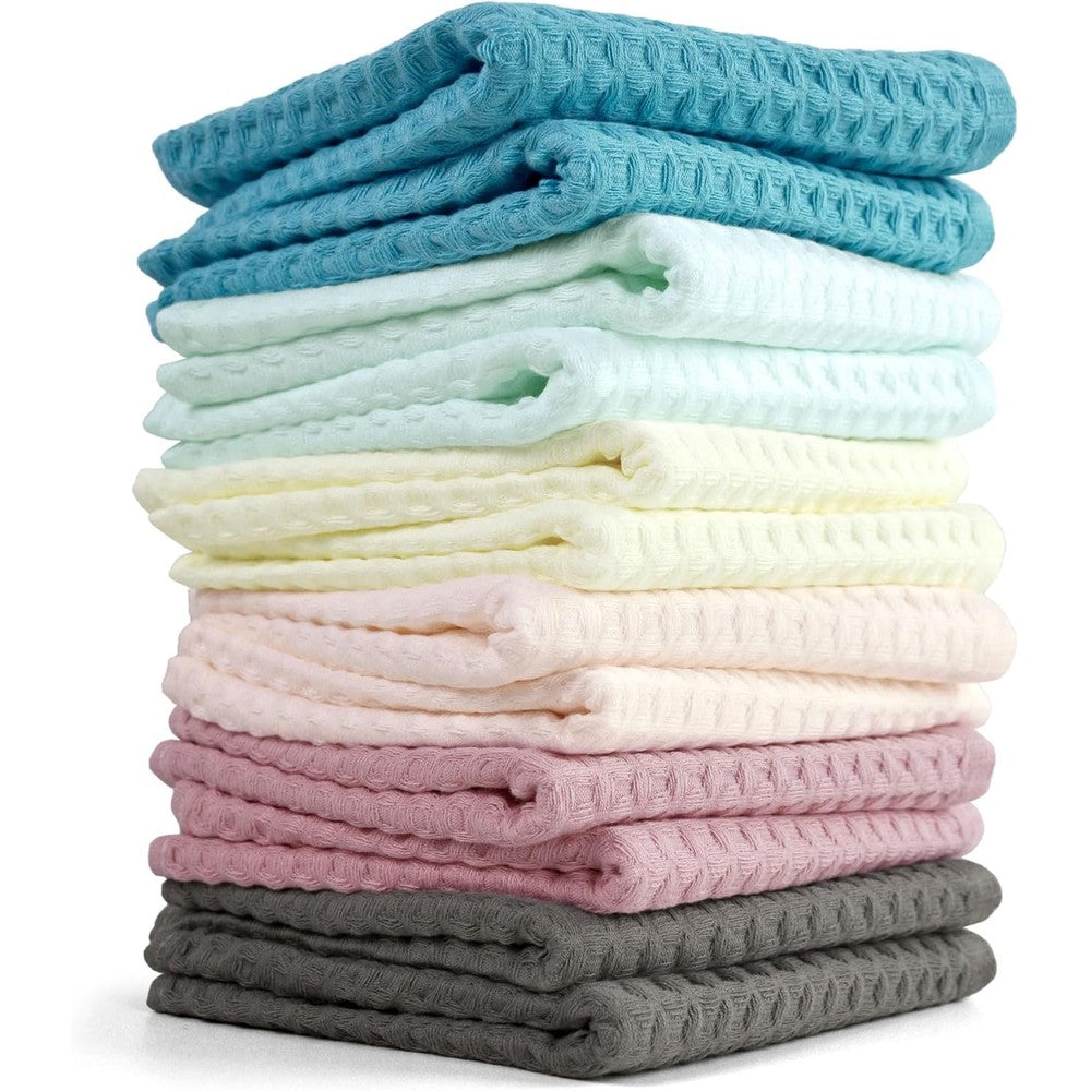 Cleanbear waffle wash cloths set of 12 front view