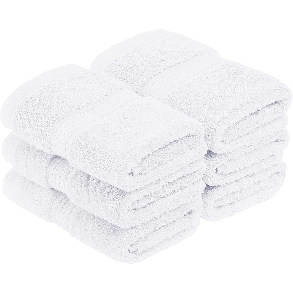 Superior Egyptian cotton washcloth set of 6 front view