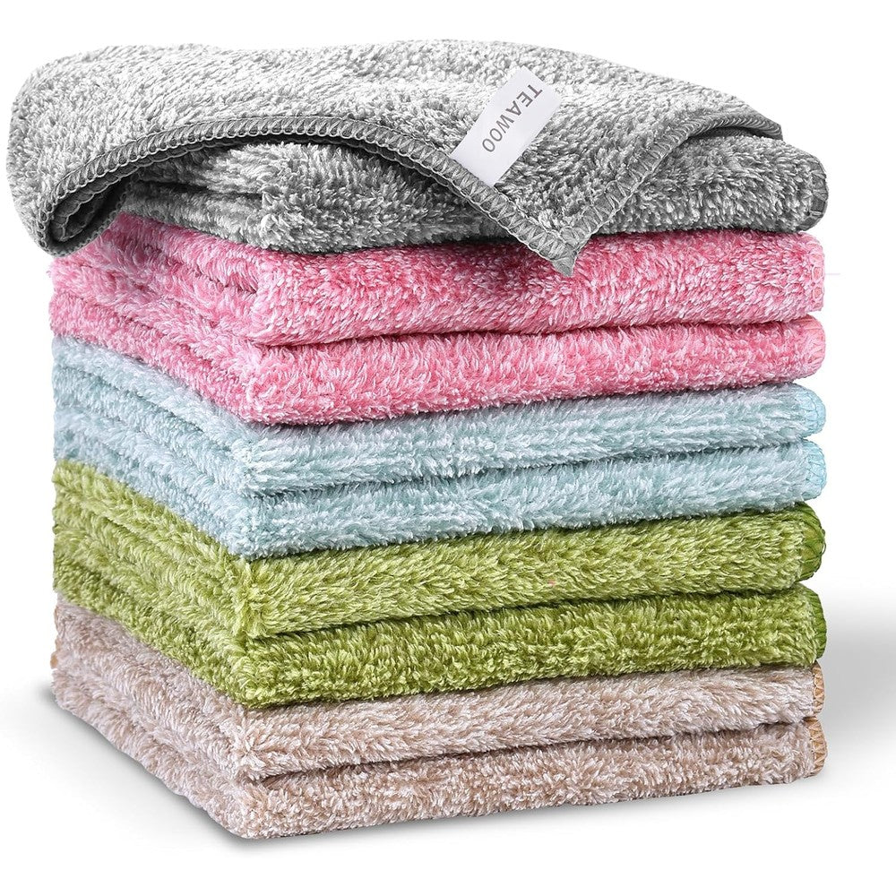 Teawoo 10 Pack Premium Washcloths front view set