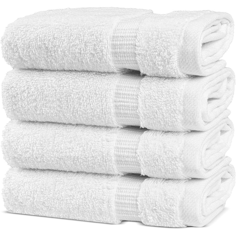 Chakir Turkish Linens white washcloths front view