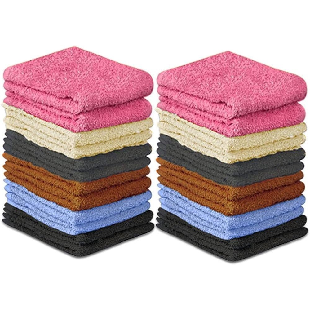 Quba Linen 100% cotton washcloth set 24 pack front view