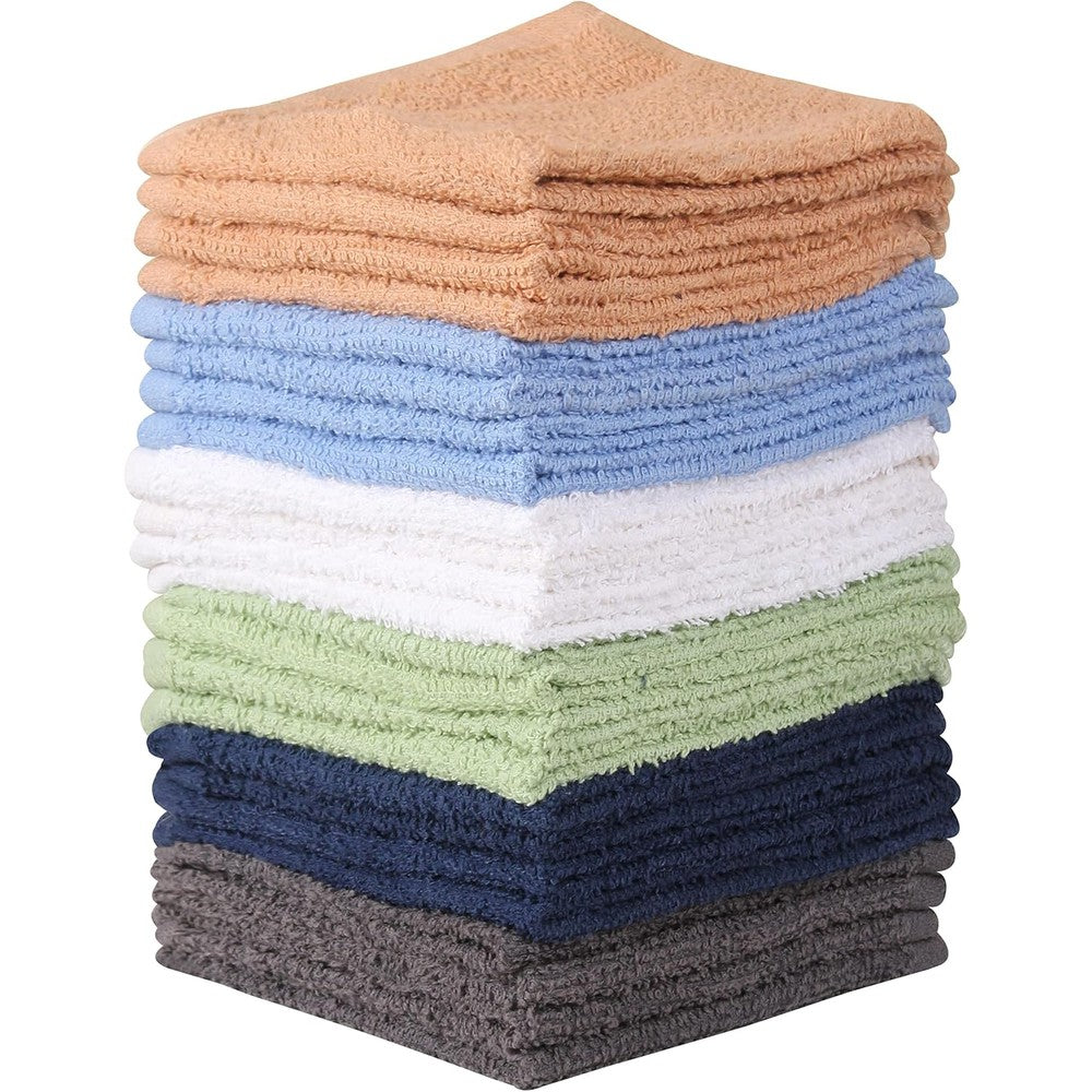 Towel and Linen Mart 24 pack cotton wash cloths front view