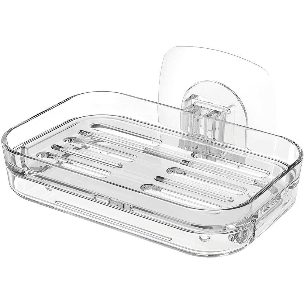 Mjxkbb clear acrylic soap dish wall mounted front view