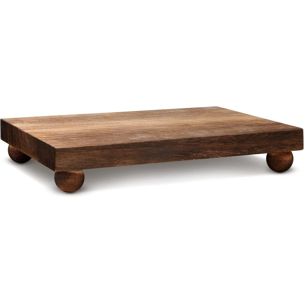 Amyhill wood pedestal stand kitchen soap tray front view