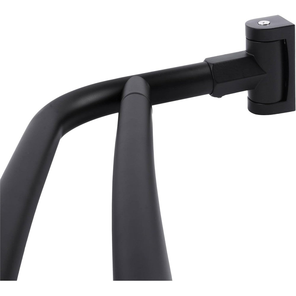 JS Jackson Supplies double curved shower rod front view in black