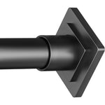 CorkLatta black shower curtain rod front view showing matte finish