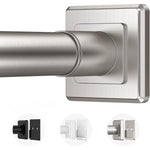 Haryaers brushed nickel tension curtain rod front view