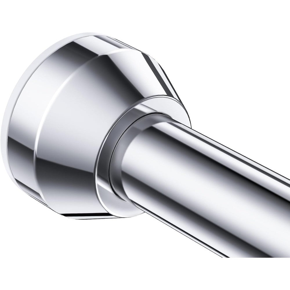 Teeck adjustable stainless steel shower curtain rod front view