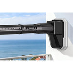 Fadoty Extra Long Tension Curtain Rod front view black finish
