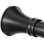 Ynl matte black shower curtain rod installed in a bathroom.