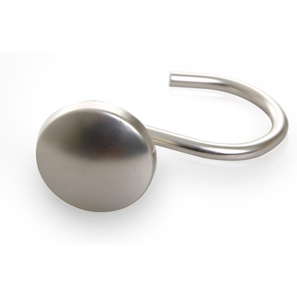 Bino brushed nickel shower curtain hooks set of 12 front view