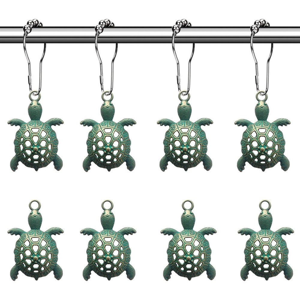 Aimoye sea turtle shower curtain hooks front view