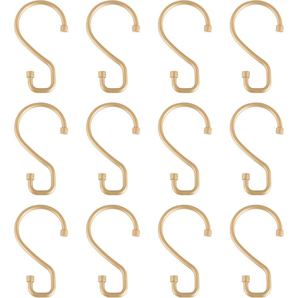 Bath Bliss 12 Pack S-Hook Shower Curtain Rings front view