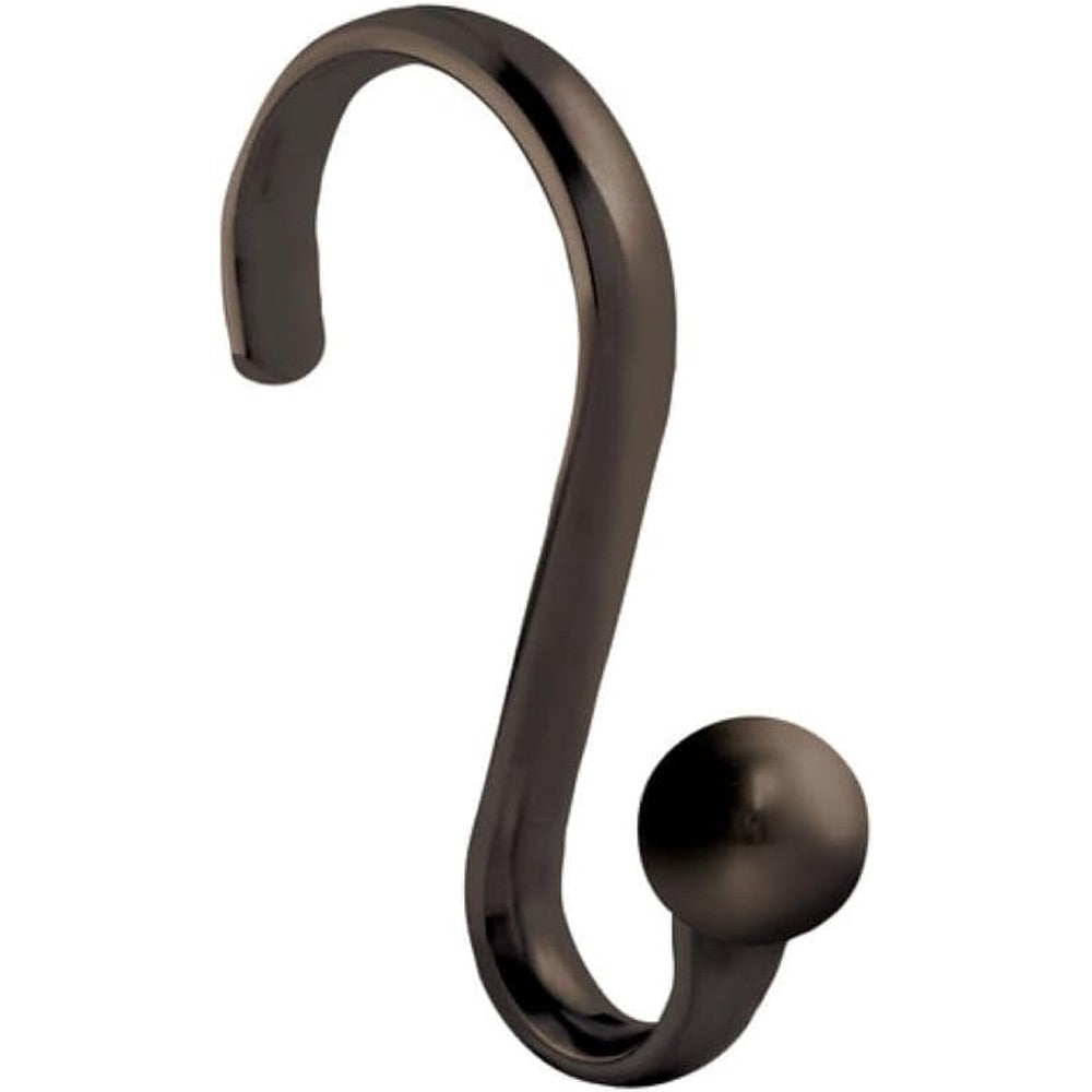 iDesign Axis bronze metal shower curtain hooks set of 12 front view