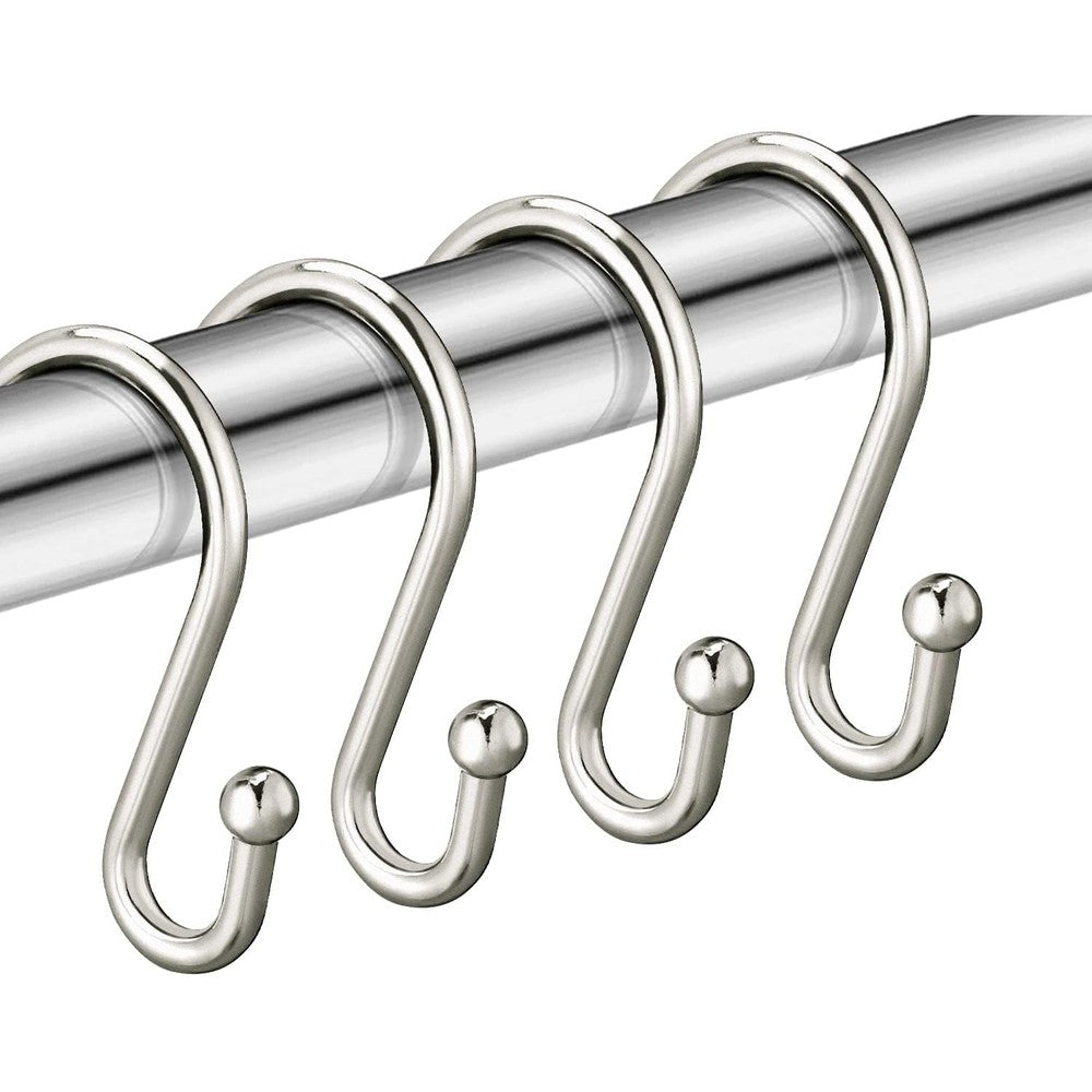 Chictie nickel shower curtain hooks front view