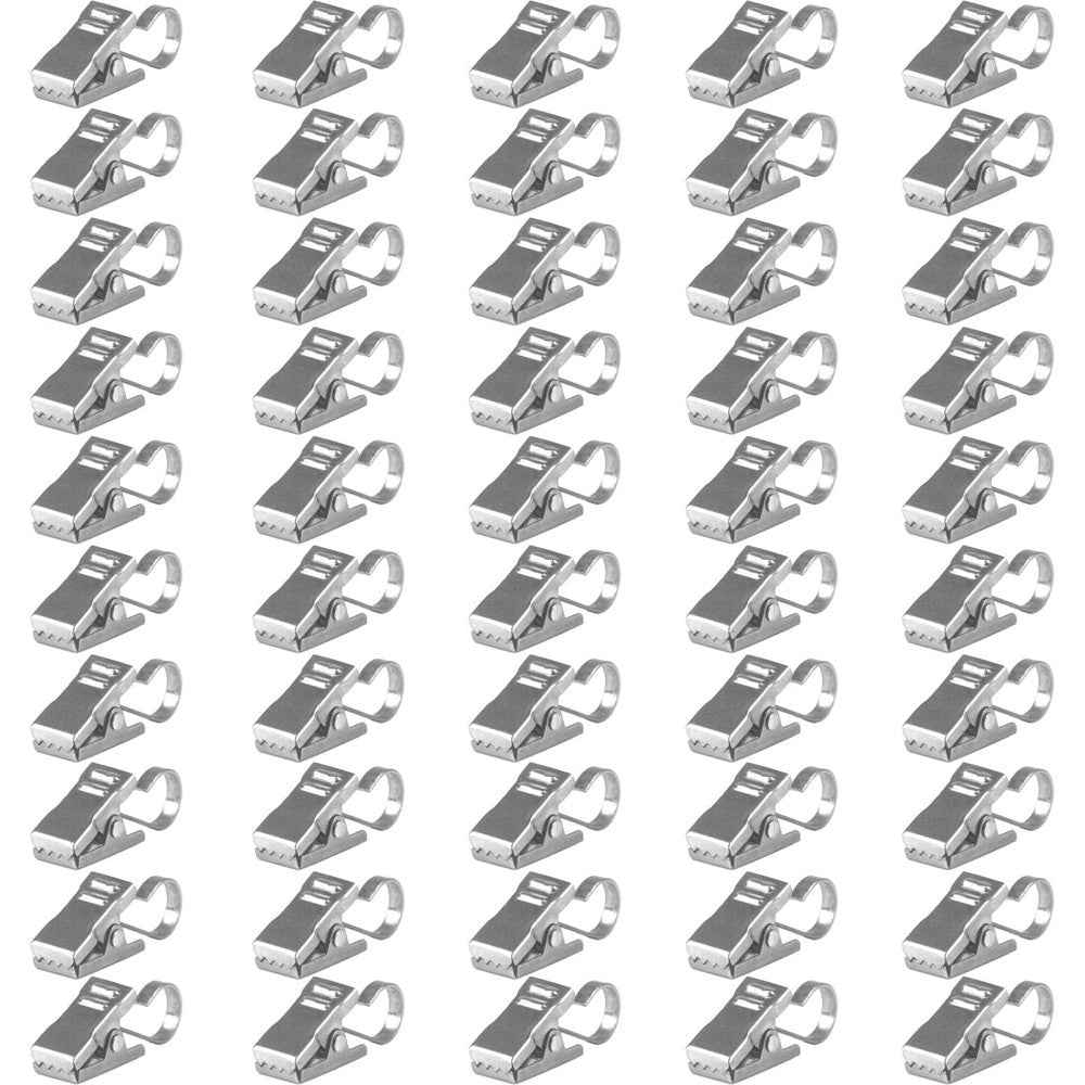 Bihrtc stainless steel curtain clips 50 pieces silver set
