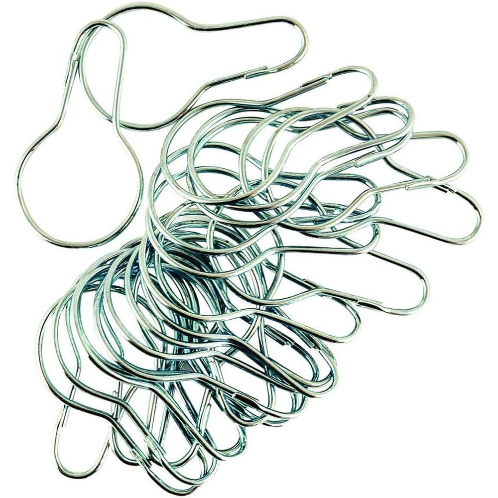 EZ-FLO bathroom shower curtain rings front view heavy duty nickel plated hooks