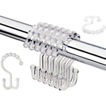 Resze clear plastic double shower curtain hooks front view packaging