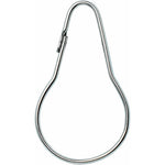 Gotoone silver shower curtain rings front view showing nickel plated metal hooks.