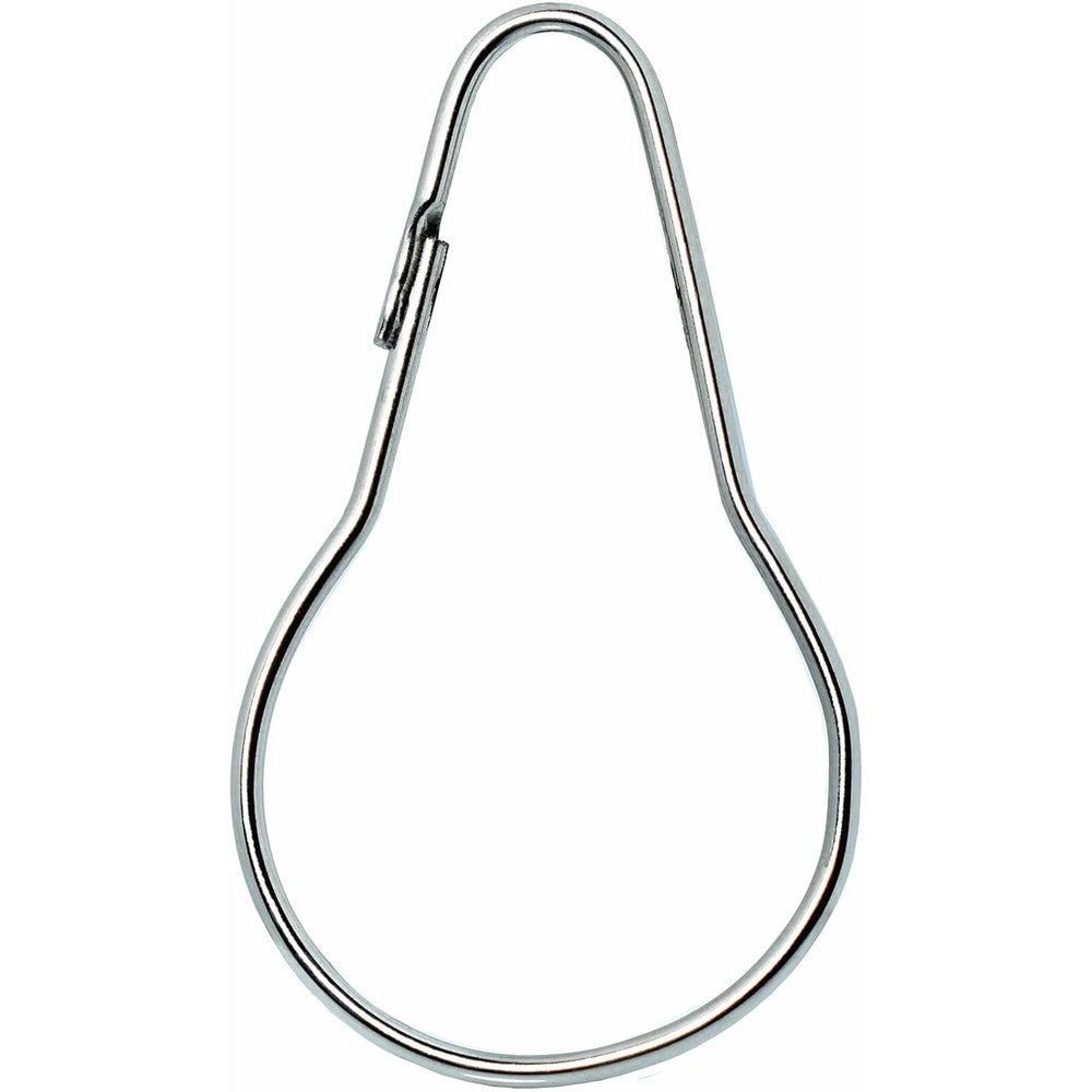 Gotoone silver shower curtain rings front view showing nickel plated metal hooks.
