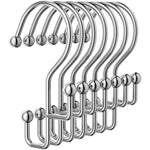 Goowin shower curtain hooks silver front view on polished rod