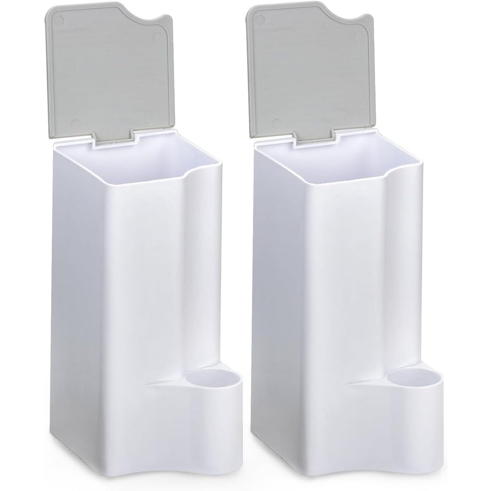 Teiteai 2 Pack Toilet Wand Holder front view white and gray