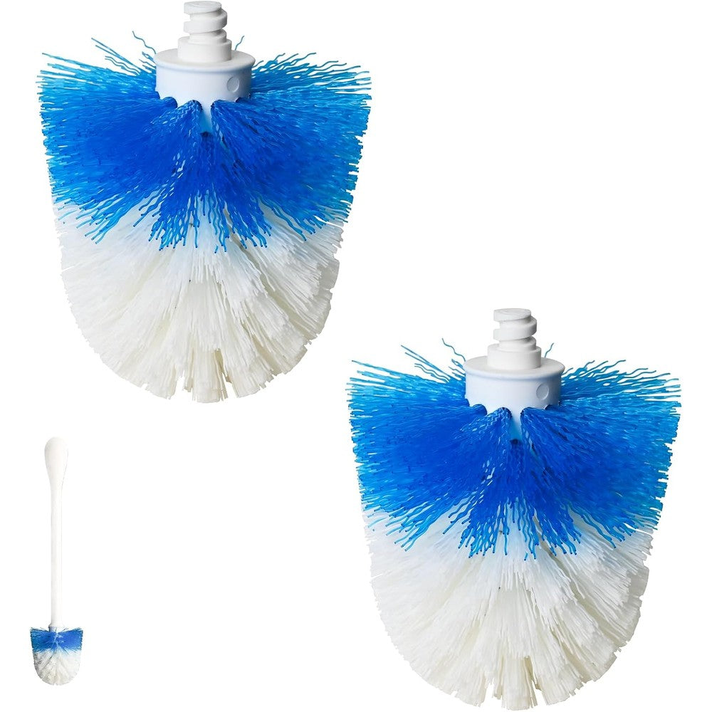 Rimay Toilet Brush Refills for OXO front view with blue and white bristles