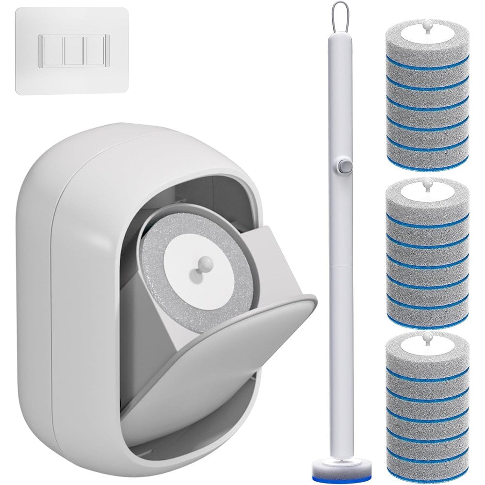 Ctime disposable toilet cleaning system with wall mounted holder