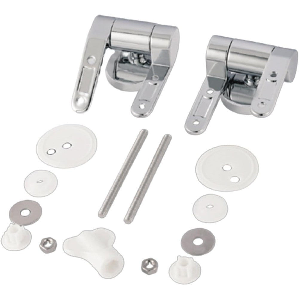 Haoyull toilet seat hinges replacement part front view showing durable zinc alloy finish