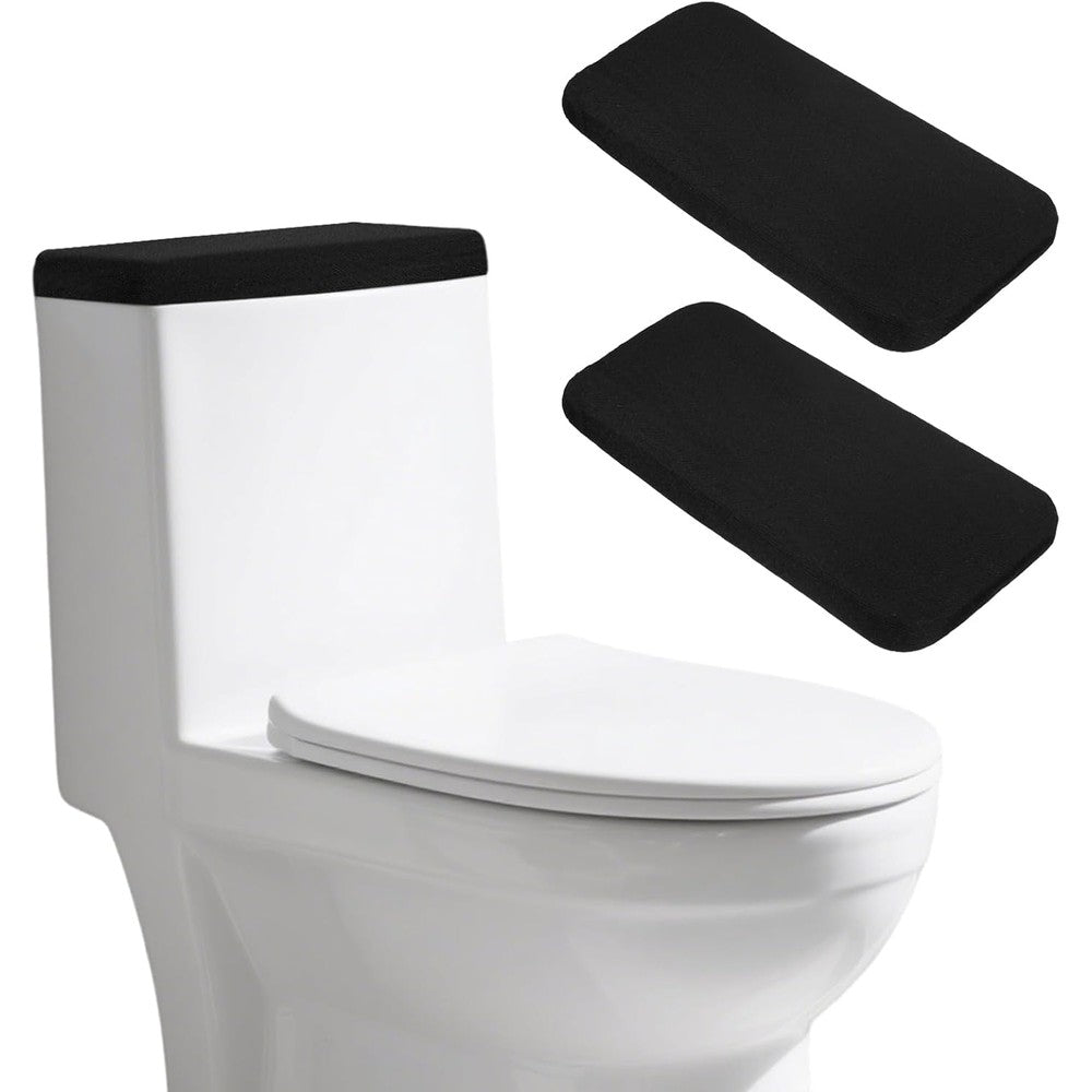 Bruislard universal toilet tank cover front view in matte black fabric