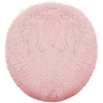 Insun Soft Fluffy Toilet Seat Cover in pale pink front view for bathroom decor.