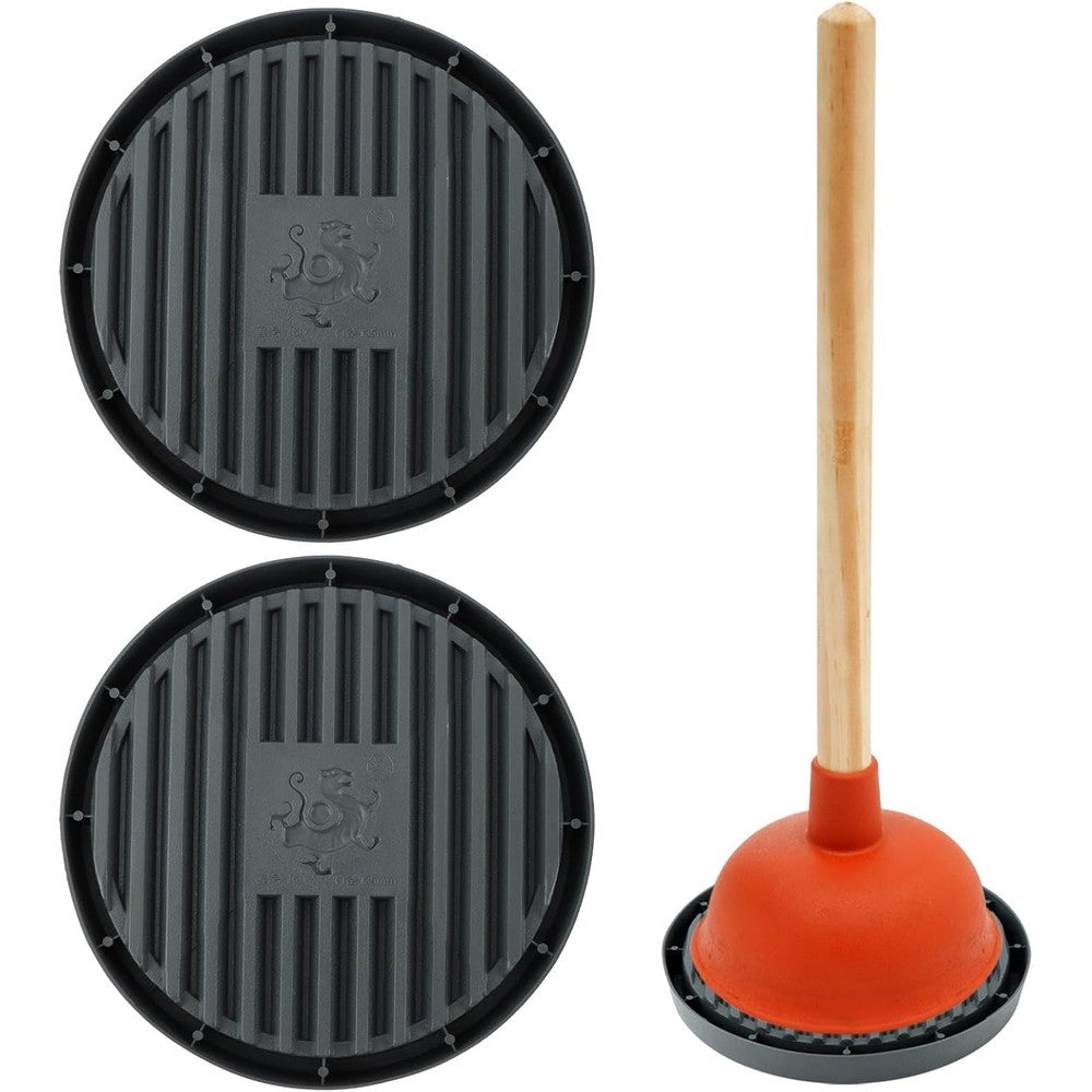 Yosinxu 2 Pcs Plunger Trays front view of grey drip mats