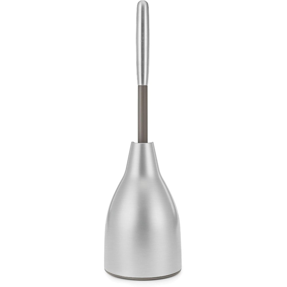 Polder stainless steel toilet plunger caddy front view