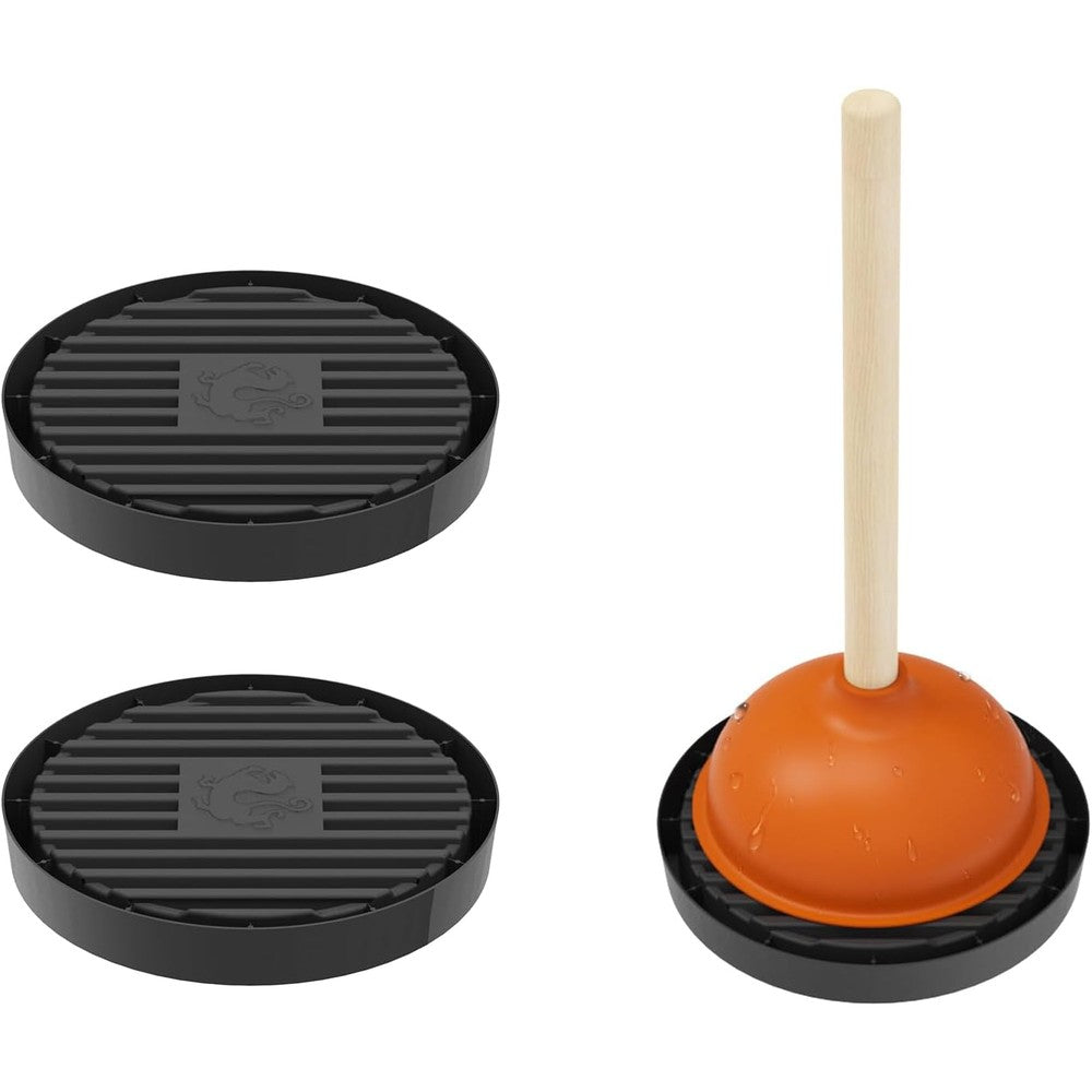 Dealsgogo Plunger Tray 2pcs Black front view storage accessory