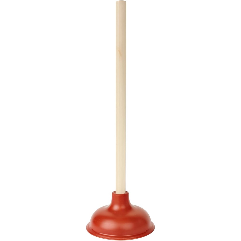 Bexter 19-Inch Toilet Plunger front view with wooden handle
