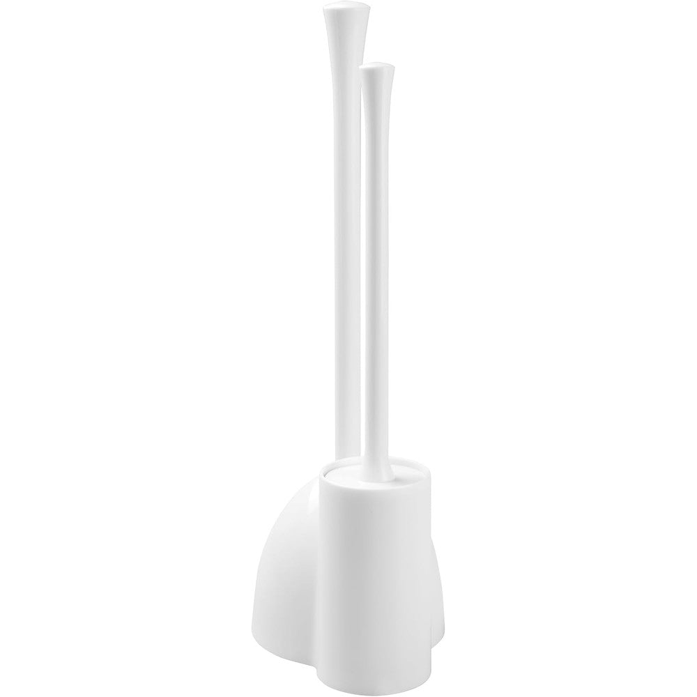 iDesign Una toilet brush and plunger combo set front view