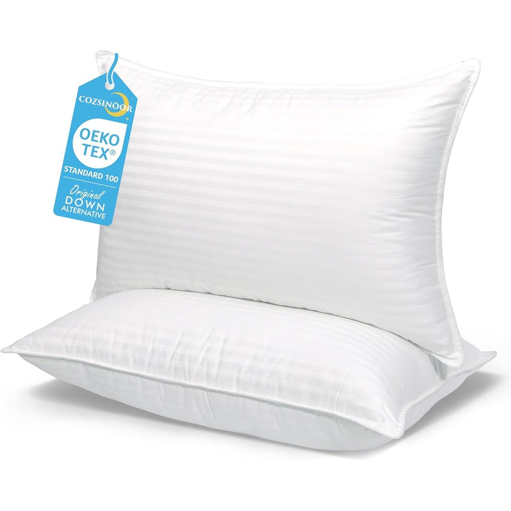 Cozsinoor queen size bed pillows set of two front view