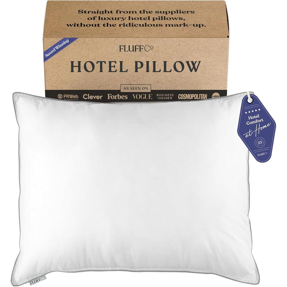 FluffCo Zen Fluff down alternative pillow front view luxury bedding
