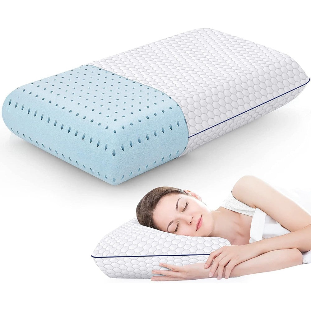 CushyOasis memory foam bed pillow front view
