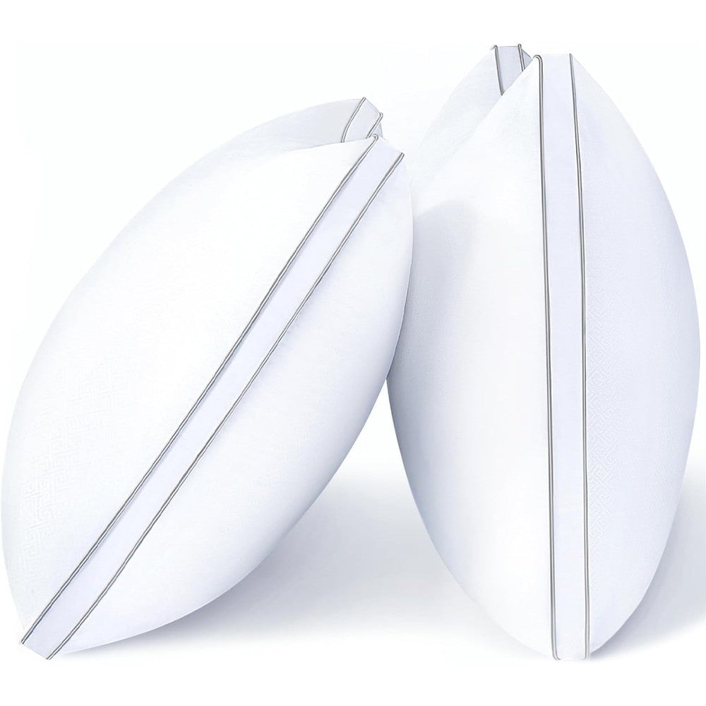 Viewstar Queen size gusseted pillows set of two white