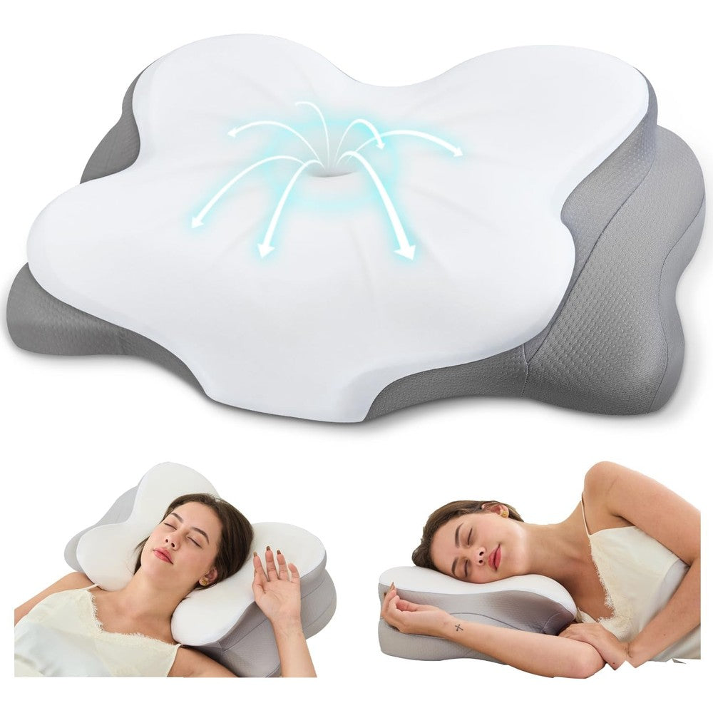 Fyova ergonomic memory foam cervical neck pillow front view