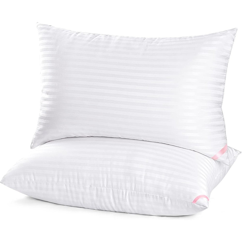 Eiue Hotel Collection bed pillows front view showing striped pattern