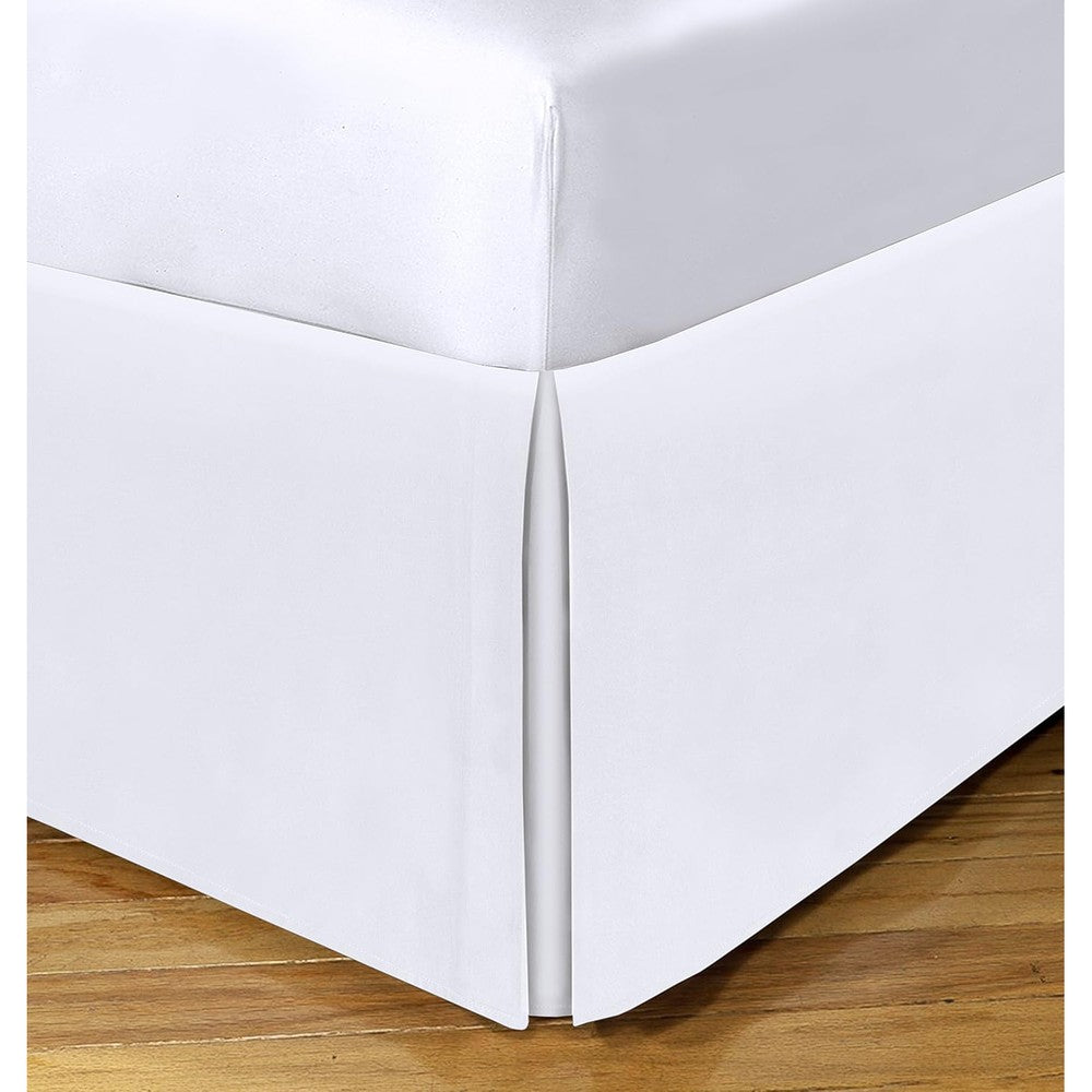 Spacemaker Queen bed skirt white front view