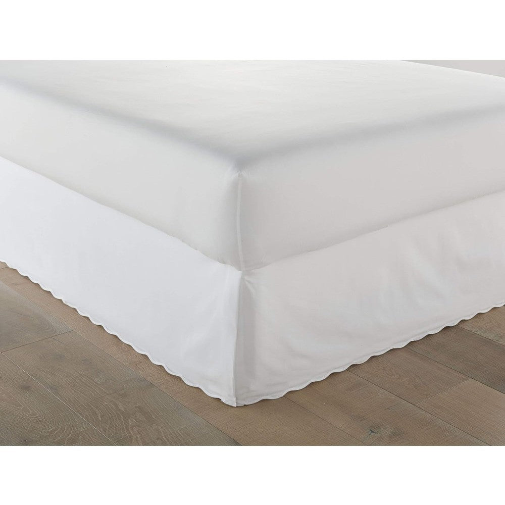 Stone Cottage Queen Bedskirt solid white front view